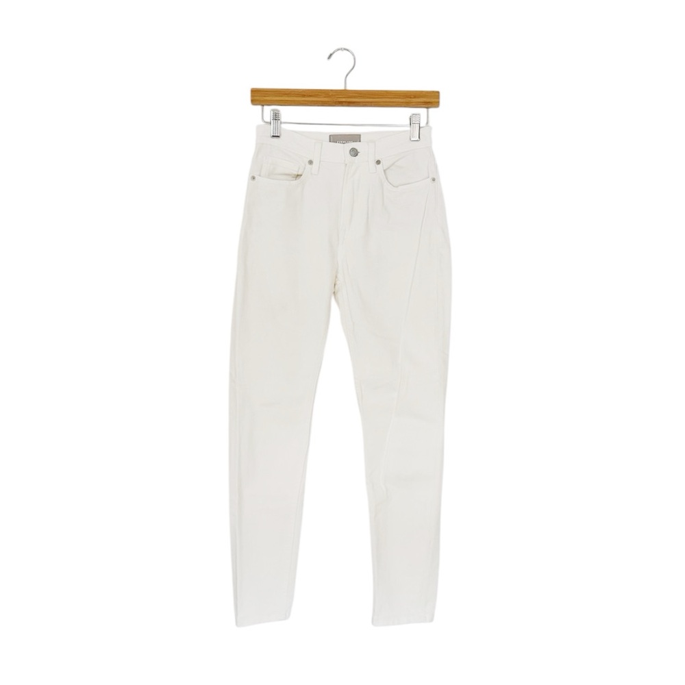 everlane high rise taper skinny jean - white 25 waist, ankle crop
